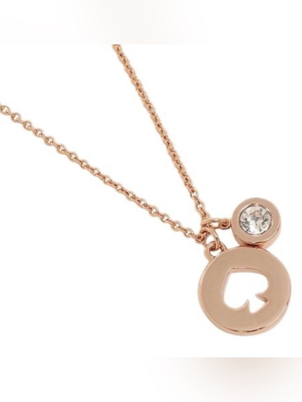 Kate Spade Spot the Spade Rose Gold Necklace NWOT